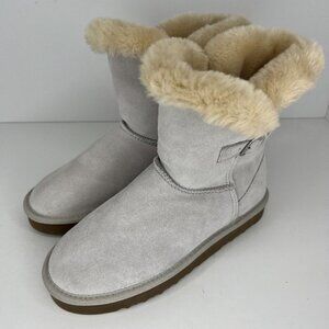 Style & Co. Cold Weather Boots Womens Size 8 Lt Gray Faux Suede Faux Fur Lined